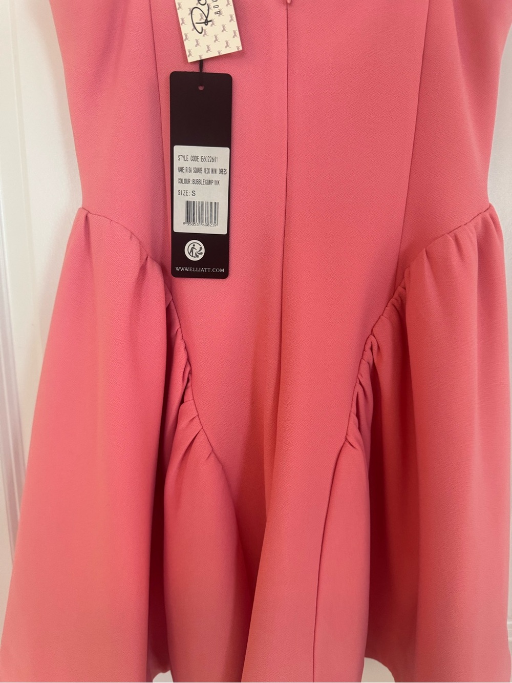 NWT! Elliatt Pink Square-Neck Mini Dress/Size Small - Picture 8 of 10